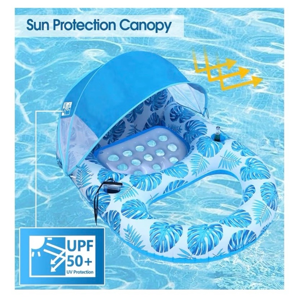 X-Large Inflatable Pool Lounge Float with pump - Picture 3 of 5